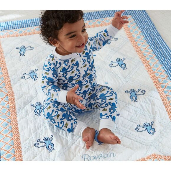 NWT Roller Rabbit Monkey Baby Quilt - Picture 4 of 5